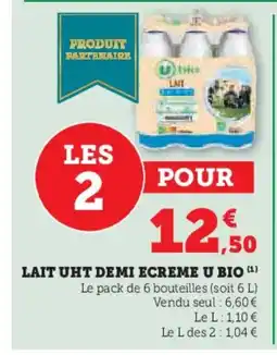 Hyper U Lait uht demi ecreme u bio offre