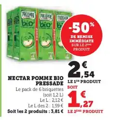 Hyper U PRESSADE Nectar pomme bio offre