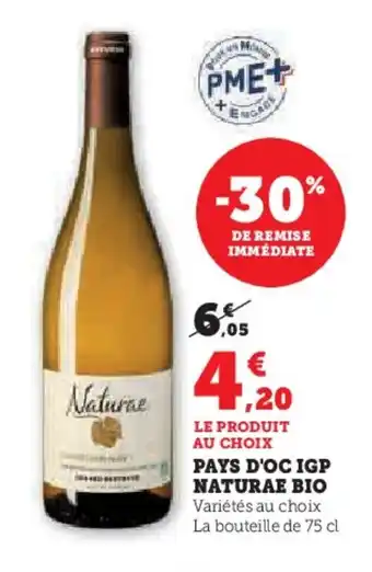 Hyper U Pays d'oc igp naturae bio offre