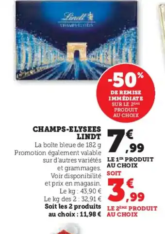 Hyper U LINDT Champs-Elysees offre