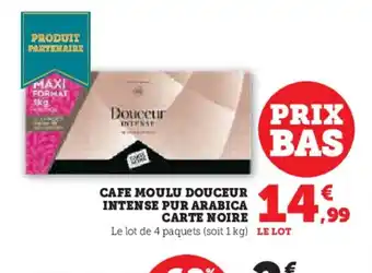Hyper U CARTE NOIRE Cafe moulu douceur intense pur arabica offre