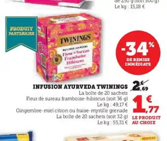 Hyper U TWININGS Infusion ayurveda offre
