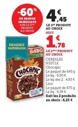 Hyper U CHOCAPIC Cereales nestle offre