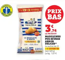 Hyper U ARMOR DELICES Madeleines pur beurre offre
