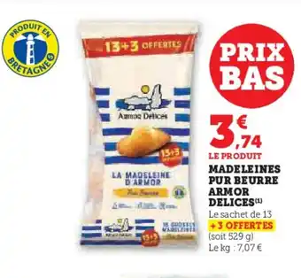 Hyper U ARMOR DELICES Madeleines pur beurre offre