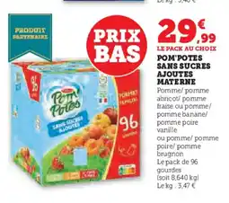 Hyper U POM'POTES Sans sucres ajoutes materne offre