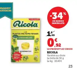 Hyper U RICOLA offre