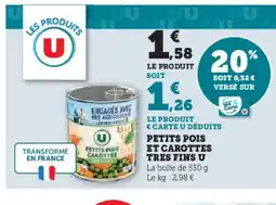 Hyper U Petits pois et carottes tres fins u offre