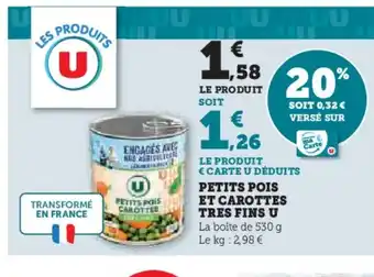 Hyper U Petits pois et carottes tres fins u offre