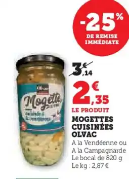 Hyper U Mogettes cuisinées olvac offre