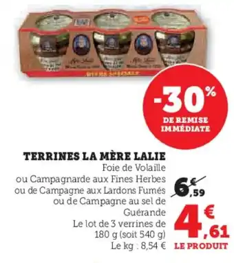 Hyper U LA MÈRE LALIE Terrines offre