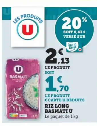 Hyper U Riz long basmati u offre