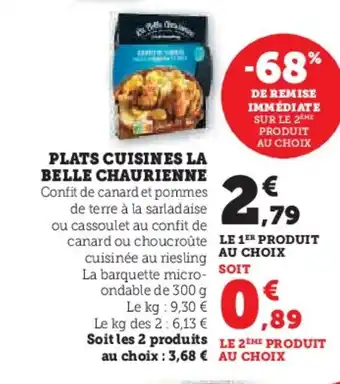 Hyper U LA BELLE CHAURIENNE Plats cuisines offre