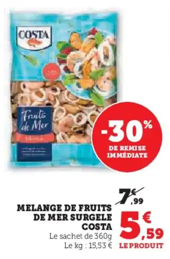 Hyper U COSTA Melange de fruits de mer surgele offre