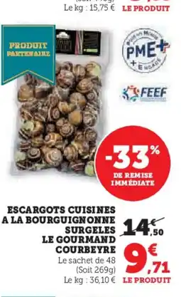 Hyper U Escargots cuisines a la bourguignonne surgeles le gourmand courbeyre offre