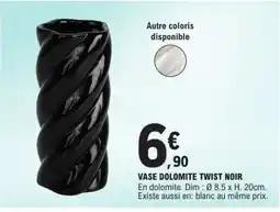 E.Leclerc VASE DOLOMITE TWIST NOIR offre