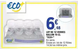 E.Leclerc LOT DE 12 VERRES BALLON 19 CL ECO+ offre