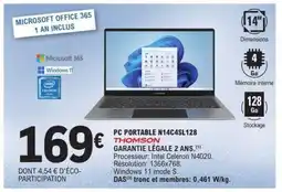 E.Leclerc PC PORTABLE N14C4SL128 offre