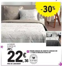 E.Leclerc Parure housse de couette 240x220 cm + 2 taies d'oreiller 63x63 cm offre