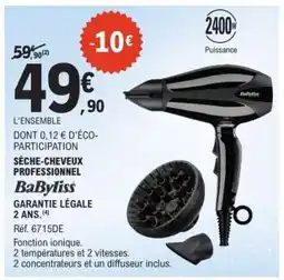E.Leclerc SÈCHE CHEVEUX PROFESSIONNEL BaByliss offre