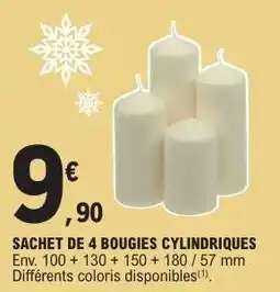 E.Leclerc SACHET DE 4 BOUGIES CYLINDRIQUES offre