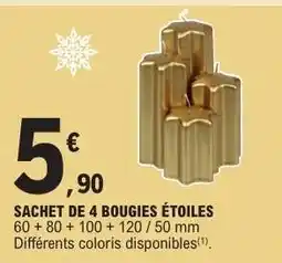 E.Leclerc SACHET DE 4 BOUGIES ÉTOILES offre