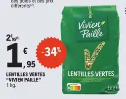 E.Leclerc LENTILLES VERTES VIVIEN PAILLE offre