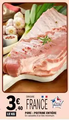 E.Leclerc Porc : poitrine entière offre