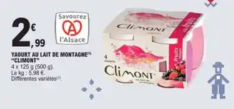 E.Leclerc Yaourt au lait de montagne 'Climont' offre