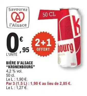 E.Leclerc BIÈRE D'ALSACE “KRONENBOURG” offre