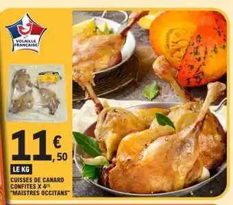 E.Leclerc Cuisses de Canard Confites x 4 Maistres Occitans offre