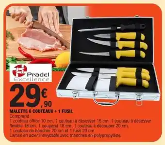 E.Leclerc MALETTE 6 COUTEAUX + 1 FUSIL offre