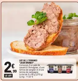 E.Leclerc LOT DE 3 TERRINES JEAN BRUNET offre