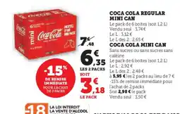 Hyper U COCA COLA Regular mini can offre