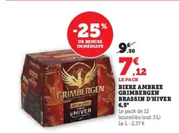 Hyper U Biere ambree grimbergen brassin d'hiver 6,5° offre