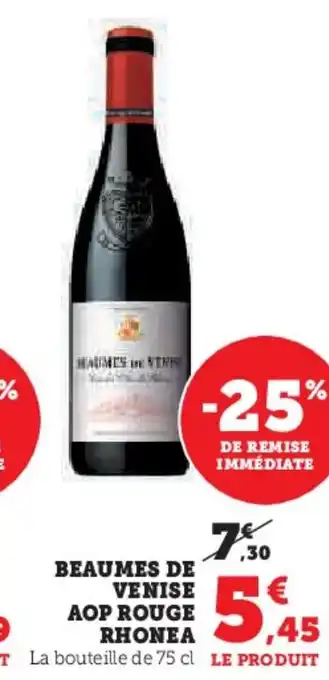 Hyper U Beaumes de venise aop rouge rhonea offre