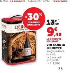 Hyper U LICHETTE Vin sans ig offre