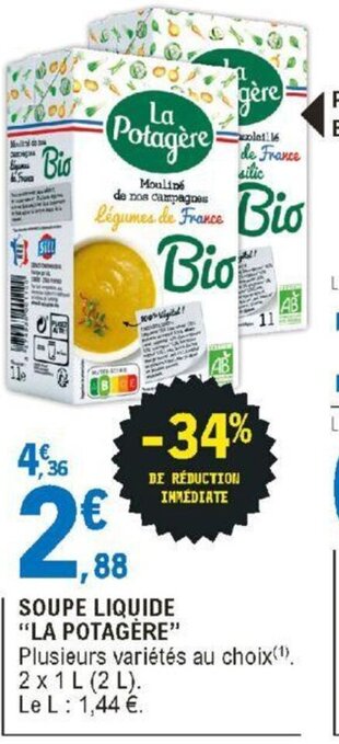 E.Leclerc SOUPE LIQUIDE "La Potagère" offre