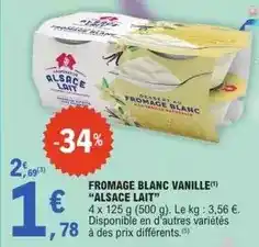 E.Leclerc Alsace lait - fromage blanc vanille offre