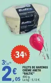 E.Leclerc Filets de harengs crème aneth offre