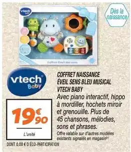 Netto Vtech - coffret naissance éveil sens bleu musical offre
