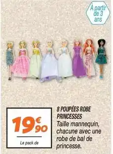 Netto 8 poupées robe princesses offre