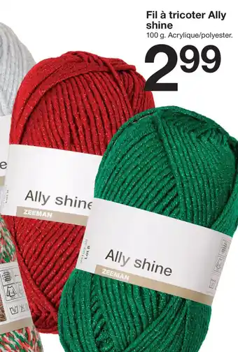 Zeeman Fil à tricoter Ally shine offre