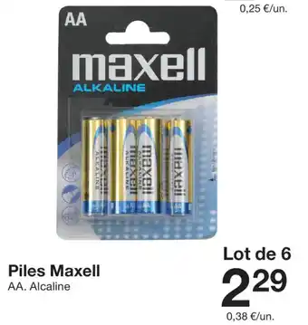 Zeeman MAXELL Piles offre
