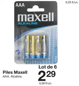 Zeeman MAXELL Piles offre