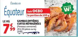 Auchan Gambas entières cuites réfrigérées offre