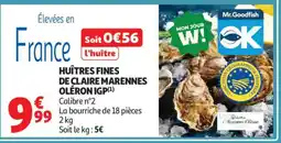 Auchan Huîtres fines de claire marennes oléron igp offre