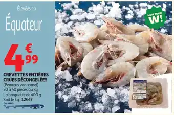 Auchan Crevettes entières crues décongelées offre
