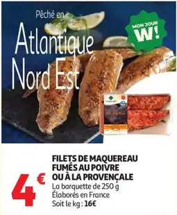 Auchan Filets de maquereau fumés au poivre € ou à la provençale offre
