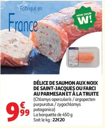 Auchan Délice de saumon aux noix de saint-jacques ou farci au parmesan et à la truite offre